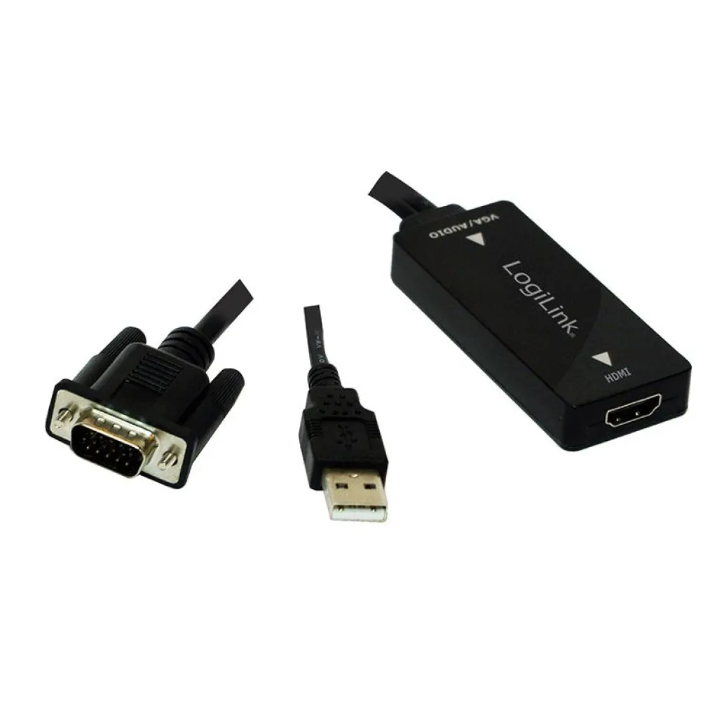 Pretvornik VGA (m) => HDMI (ž) Video ter USB avdio pretvornik Logilink (CV0060)