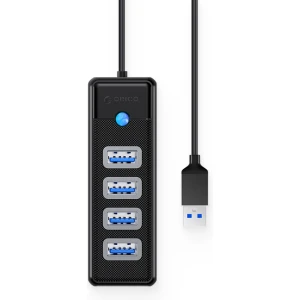 USB hub s 4 vhodi, USB 3.0, 0.15m, črn, ORICO PW4U-U3-015