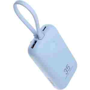 VEGER prenosna baterija z vgrajenimi kabli 10000 mAh, modra