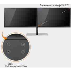 VonHaus dvojni namizni nosilec do diagonale 27 s steklenim podstavkom