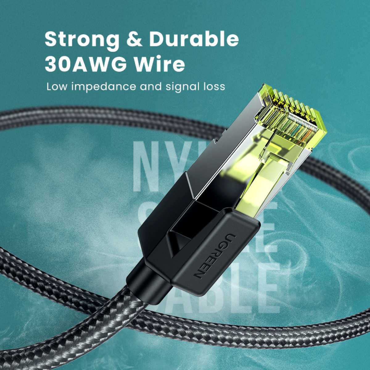 Ugreen UTP Cat7 oklopljen pleten okrogel kabel z modularnim RJ45 Ethernet priključkom 2M - slika 4