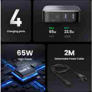 Ugreen Nexode 65W polnilec, 2x USB-A, 2x USB-C