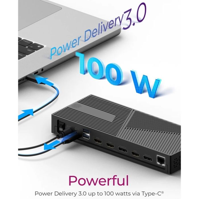 IcyBox IB-DK2246AC 11 v 1 USB-C hibridna priklopna postaja z DisplayLink - slika 5