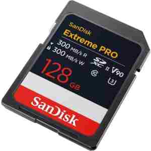 SanDisk Extreme PRO 128GB SDXC spominska kartica, 300MB/s branje/pisanje, 8K, V90, UHS-II