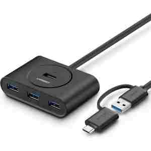 Ugreen USB 3.0 Hub z USB-C 3.1 OTG adapterjem 1M - box