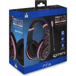 4GAMERS PS4 STEREO GAMING HEADSET ROSE GOLD EDITION - ABSTRACT BLACK