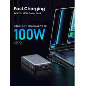 Ugreen 100W 20000mAh Prenosna baterija za prenosni računalnik s tremi vrati