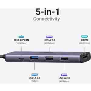 UGREEN 5v1 USB-C 4K HDMI, 100W, 4K@30Hz HDMI