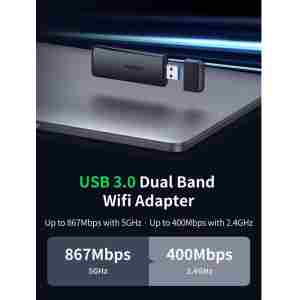 Ugreen USB WiFi adapter AC1300, 1300Mbps 802.11 Dual Band