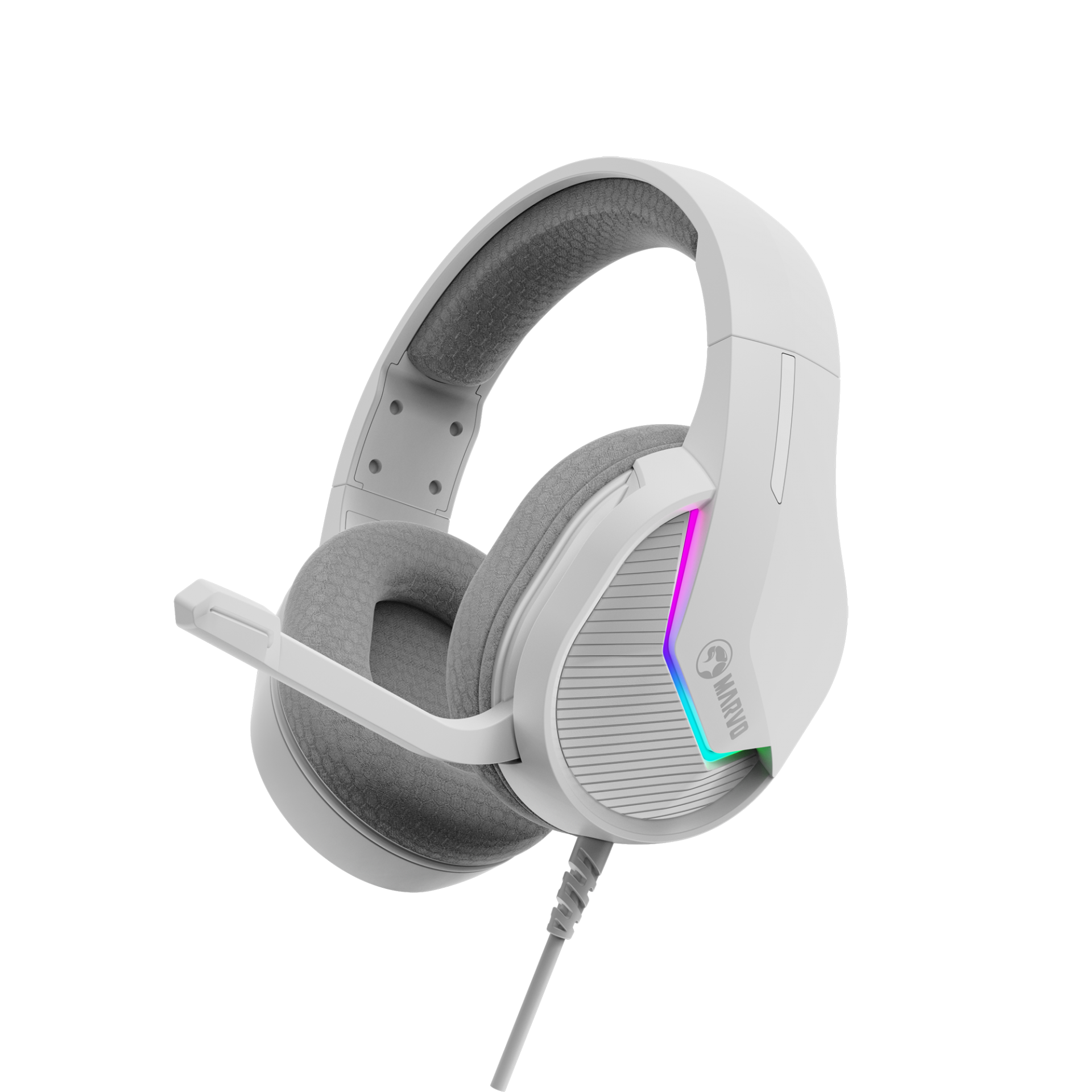 MARVO H8618 RGB WH SLUŠALKE BELE BARVE