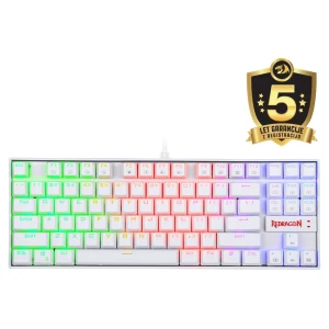 REDRAGON K552 KUMARA RGB GAMING MEHANSKA ŽIČNA TIPKOVNICA BELA - RDEČA STIKALA