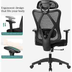 SONGMICS pisarniški stol, črn, OBN063B01