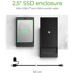 IcyBox IB-200T-C3 USB-C 3.2 ohišje za 2,5 HDD in SSD diske