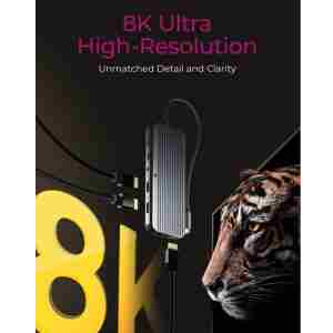 IcyBox IB-DK4060-CPD priključna postaja s trojnim video izhodom