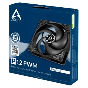 Ventilator Arctic P12 PST Silent 120mm, črna BULK