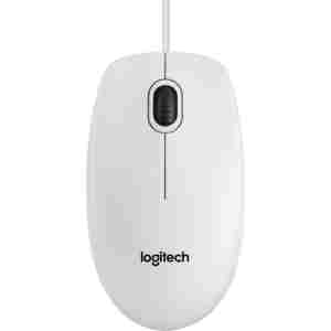 Logitech B100 optična miška, USB, bela