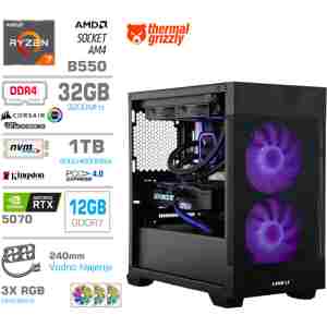 Računalnik MEGA MT S7X R7-5700X/RTX5070/32GB/1TB-4.0/750W/Brez OS/črna RGB + Estetski napajalni kabli [Vijolična / Črna]