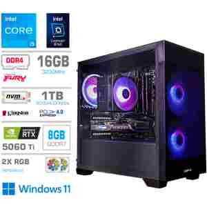 Računalnik MEGA MT S7X i5-13400F/RTX5060Ti/16GB/1TB-4.0/750W/Win11Home/črna RGB
