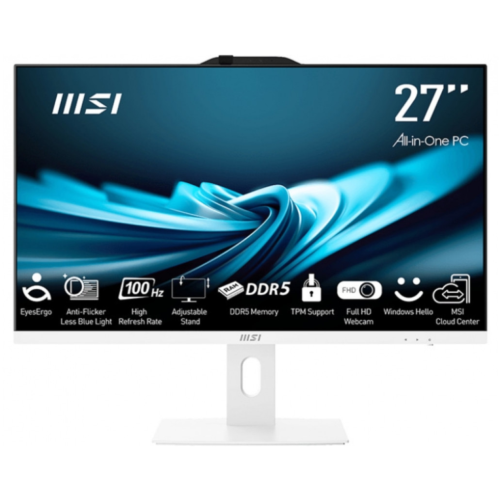Računalnik AIO MSI 68,6 cm 27,0" 1920x1080 PRO AP272P i5-14400/16GB /500GB/Intel 730 HDMI DP /120W-89%/Brez OS bel (AIOMSI00011)