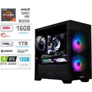 Računalnik MEGA MT S7X R5-5600G/RTX3060/16GB/1TB-4.0/750W/Brez OS/črna RGB
