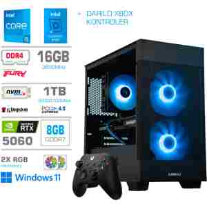 Računalnik MEGA MT S7X i5-14400/RTX5060/16GB/1TB-4.0/750W/Win11Home/črna RGB + Estetski napajalni kabli [Modra / Črna] * DARILO *