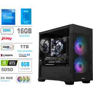 Računalnik MEGA MT S7X i5-12400F/RTX5050/16GB/1TB-4.0/750W/Brez OS/črna RGB