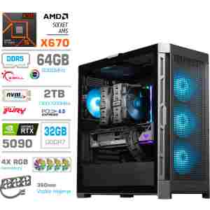 Računalnik MEGA TWR S11 R9-9900X3D/RTX5090/64GB-DDR5/2TB-4.0/1050W/Brez OS/črna RGB