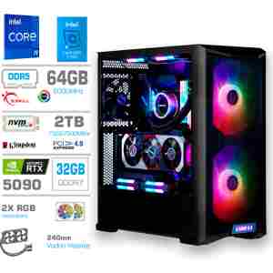 Računalnik MEGA TWR S10 i9-14900K/RTX5090/64GB-DDR5/2TB-4.0/1000W/Brez OS/črna RGB