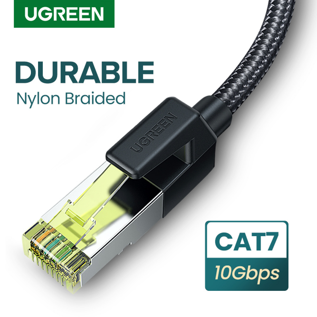 Ugreen UTP Cat7 oklopljen pleten okrogel kabel z modularnim RJ45 Ethernet priključkom 2M - slika 2
