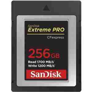 SanDisk Extreme PRO CFexpress Tip B, 256GB, 1700MB/s Branje, 1200MB/s Zapisovanje