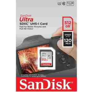SanDisk Ultra 512GB SDXC spominska kartica 150MB/s