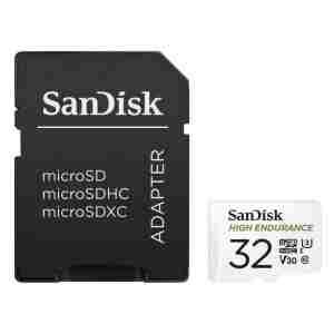 SanDisk High Endurance video microSDHC 32GB + SD Adapter Full HD / 4K video, do 100/40 MB/s C10, U3,