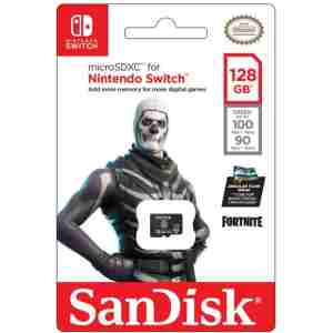SanDisk Nintendo MicroSD UHS I Card - Fortnite Edition, Skull Trooper, 128GB