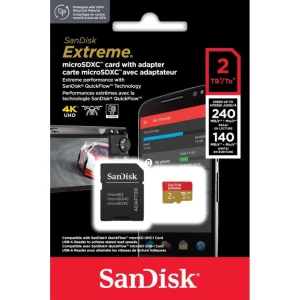 SanDisk 2TB Extreme microSDXC UHS-I z adapterjem do 240MB/s, C10, U3, V30, 4K, 5K, A2, Micro SD kart