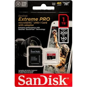 SanDisk Extreme PRO microSDXC 1TB + SD Adapter + 2 leti RescuePRO Deluxe 200MB/s branje/ 140MB/s zap