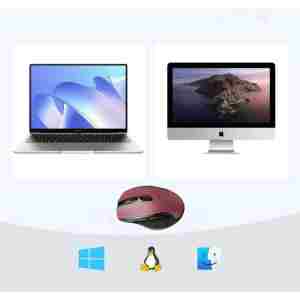 Brezžična miška UGREEN Bluetooth 5.0 in 2,4 Ghz z USB sprejemnikom - rdeča