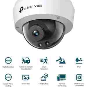 TP-LINK VIGI 4MP IR Dome mrežna kamera (do 2560 × 1440 H.265+ 30fps)