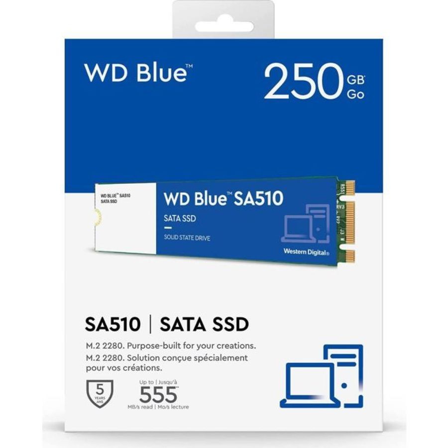 WD 250GB Blue SA510 M.2 2280 SATA 6Gb/s SSD disk - slika 2