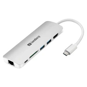 Sandberg USB-C Dock HDMI+LAN+SD+USB 100W priklopna postaja