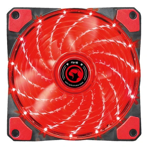MARVO FN-10RD LED VENTILATOR ZA PC rdeče barve