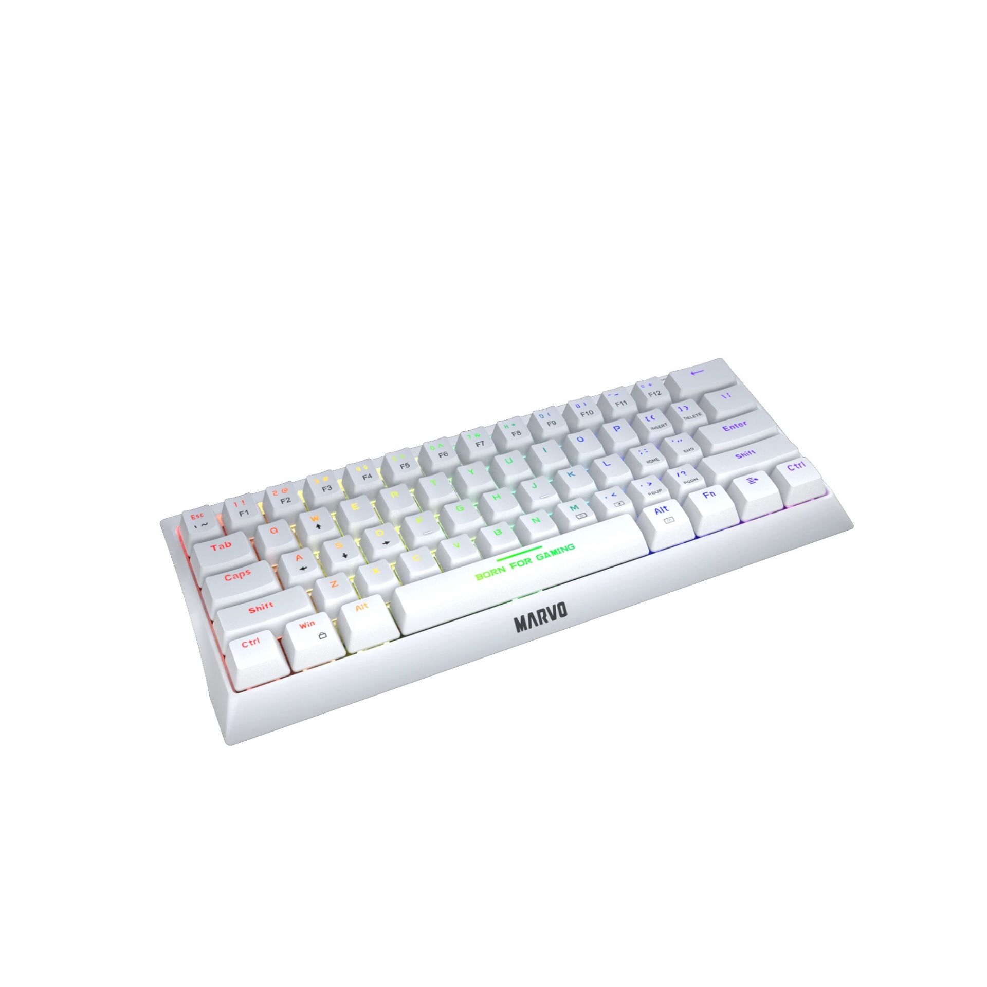 MARVO KG962G WH EN-R HECATE 61R mehanska tipkovnica bele barve - slika 6