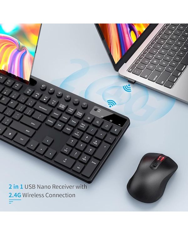 MARVO OFFICE KC411W EN BK BREZŽIČNI KOMPLET TIPKOVNICE IN MIŠKE ČRNE BARVE - SLO/HR LAYOUT - slika 3