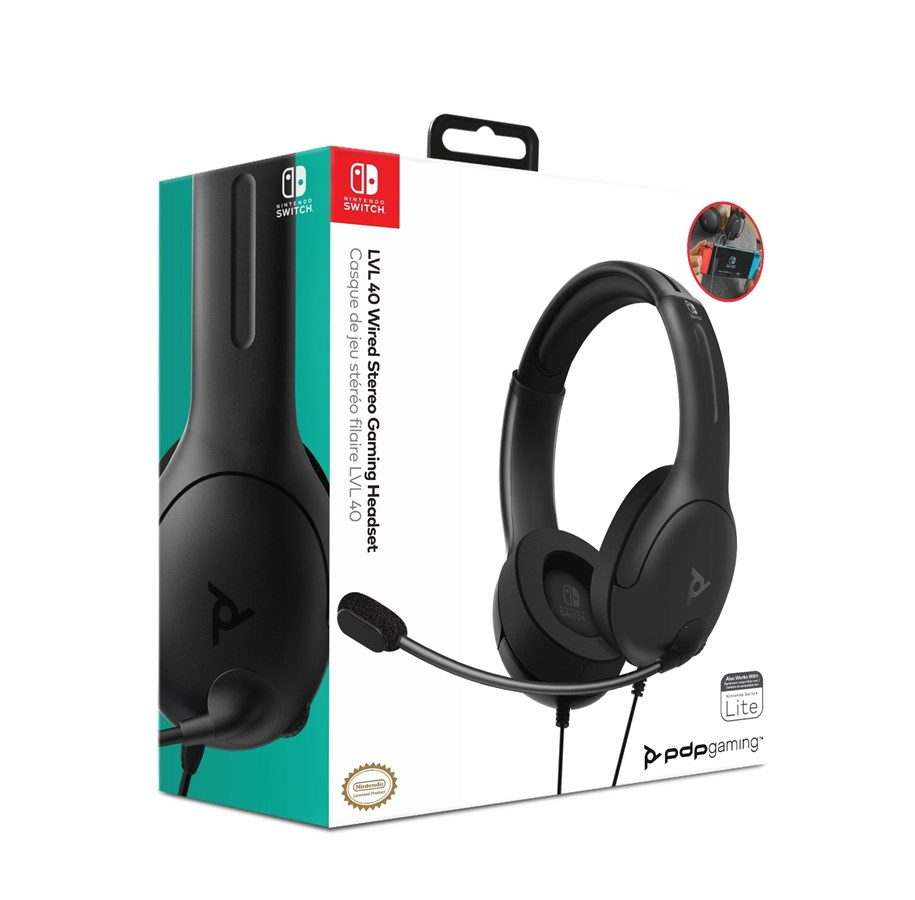 Slušalke PDP LVL40 Chat Headset za NINTENDO SWITCH črne barve - slika 2