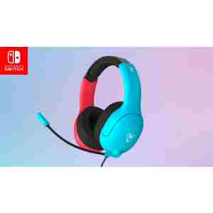 TURTLE BEACH NINTENDO SWITCH 2 AIRLITE FIT ŽIČNE SLUŠALKE NEON MODRO RDEČE BARVE