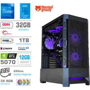 Računalnik MEGA MT S8 i7-12700K/RTX5070/32GB/1TB-4.0/750W/Brez OS/črna RGB + Estetski napajalni kabli [Vijolična / Črna]