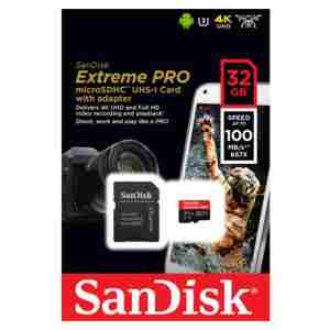 Spominska kartica SDHC-Micro 32GB Sandisk 100MB/s/90MB/s U3 V30 UHS-I +adapter (SDSQXCG-032G-GN6MA)