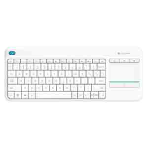 Tipkovnica brezžična Logitech K400 Plus US | bela + Touchpad (920-007128)