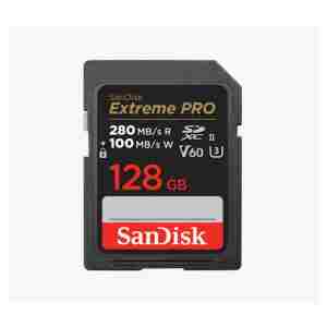 Spominska kartica SDXC 128GB Sandisk Extreme Pro 280MB/s/100MB/s U3 V60 UHS-II (SDSDXEP-128G-GN4IN)