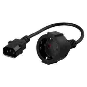 UPS napajalni adapter 220 IEC 320 C14 - SCHUKO (Ž) 0,20m črn POWERWALKER (91015003)