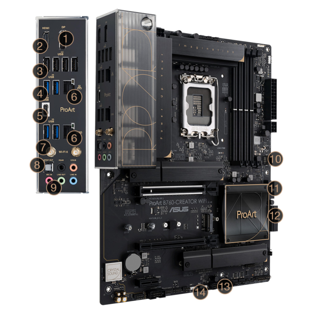 Osnovna plošča 1700 Asus ProArt B760-CREATOR WIFI ATX 1xHDMI 2.1 1xDisplayPort 1.4 - slika 4